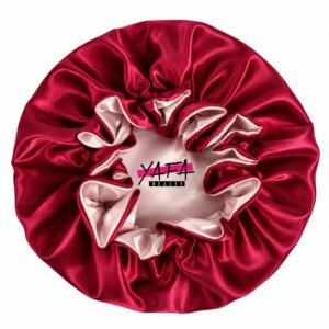 Bonnet reversible rouge/rose