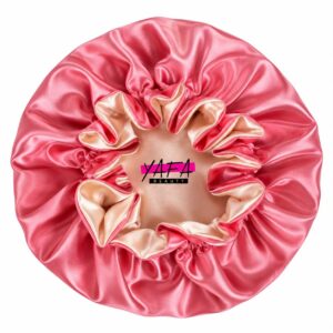 Bonnet reversible rose foncé /beige