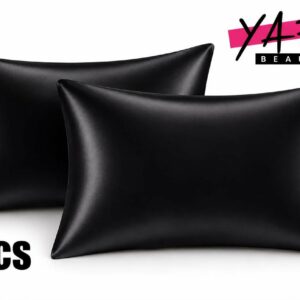 Taies d’oreillers satin noires