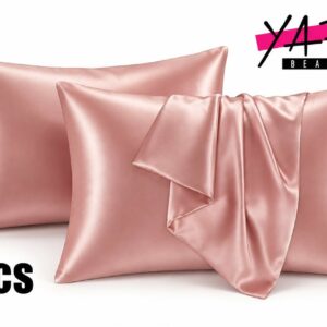 Taies d’oreillers en satin roses